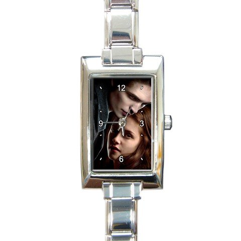 Rectangular Italian Charm Watch of Twilight Edward Cullen and Bella Swan Looking Glamorous