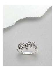 Butterfly Marcasite Ring In 92.5 Sterling Silver