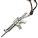 KONOV Mens Army Style Gun Pendant Adjustable Leather Cord Necklace Chain, Brown