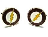 Flash Lighting Bolt Cufflinks : DC Comics Licensed w/Gift Box