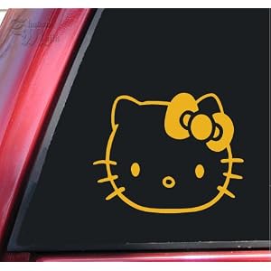 Hello Kitty #2 Vinyl Decal Sticker - Mustard