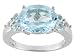 STERLING SILVER 5.73CTW BLUE TOPAZ AND .24CTW WHITE TOPAZ RING