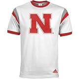 adidas Nebraska Cornhuskers White Juvenile Racer Ringer T-shirt