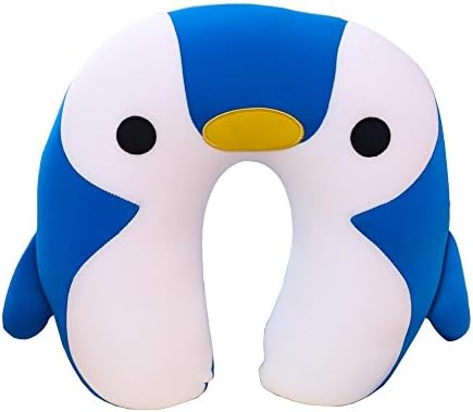 Lovely Cartoon Penguin U-shaped Neck Pillow Car Cushion (blue)