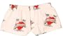 Basketball Wording Cheer Tattoo White Flannel Cotton Girl Boxers Mini Itty Bitty Shorts 1" Inseam, Covered elastic waist, 100% cotton, Medium