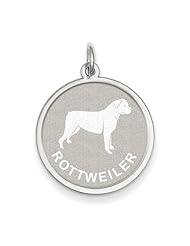 Sterling Silver Rottweiler Disc Charm