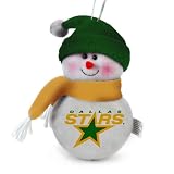 Pack of 3 NHL Dallas Stars Plush Snowman Christmas Ornaments 6"
