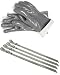 Steven Raichlen Best of Barbecue Insulated Food Gloves, Pair with Bonus Signature Stainless Steel Gr