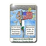 Rich Diesslins Funny KNOTS Scouting Cartoons - Weather Safety - Keep it Low and Avoid Metal - Light Switch Covers - single toggle switch