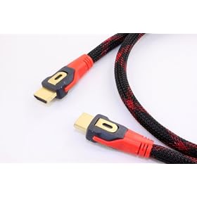 BEST Award Winner: 15ft. Locking HDMI with ETHERNET (Black/Red Mesh) Gold Plated Male-Male Cable. Also available in 3ft. 6ft., & 10ft.