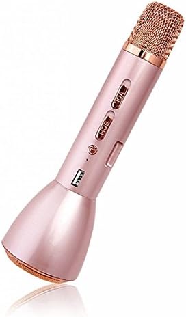 Dazzle Art World K088 Universal Bluetooth Wireless Speaker Microphone Handheld Cellphone Mic,Compatible With Apple Iphone Android Smartphone Pc,For Music Playing,Singing Anytime (Rose gold)
