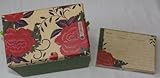 Recipe Card Box with Gold Metal Hinges and Matching Recipe Cards (Asian Poppies)