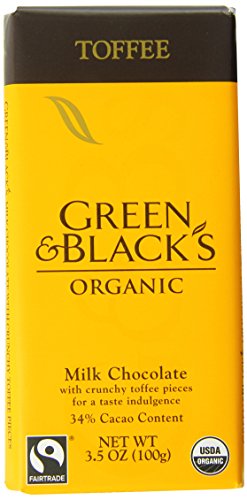 Green & Black's Chocolate Bar, Milk with Toffee, 3.5 Ounce