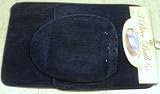 3 PIECE BATHROOM RUG, CONTOUR & LID COVER SET - NAVY BLUE