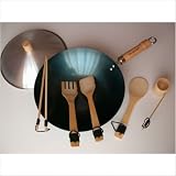 7 Piece 12 Preseasoned Flat Bottom Wok Set