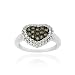 Sterling Silver 1/8ct. TDW Champagne Diamond Heart Ring