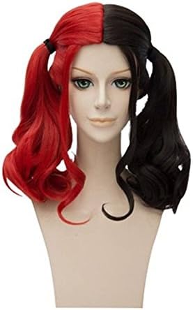 Halloween Fancy Dress Cosplay Costume Wig Black And Red Long Lolita Hair (Free Size)