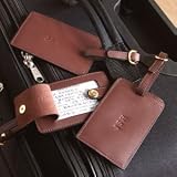 Leather Luggage Tags, Set of 3