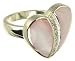 Silver Ladies Pink Mother of Pearl Heart with Cubic Zirconia Inset Ring