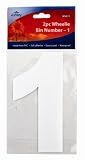 from PinkWebShop White Self Adhesive Wheelie Bin Numbers 17cm 2/Pk - 1 (WS511) Wheelie Bin / Dust bin / Dustbin Number Stickers