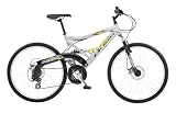 Boss Mens Dual Suspension Bike - Silver/Yellow, 26-Inch