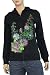 Lucky Brand Jeans Women's Rose Print Full Zip Up Hoodie Black 7WD7339-LBK-L