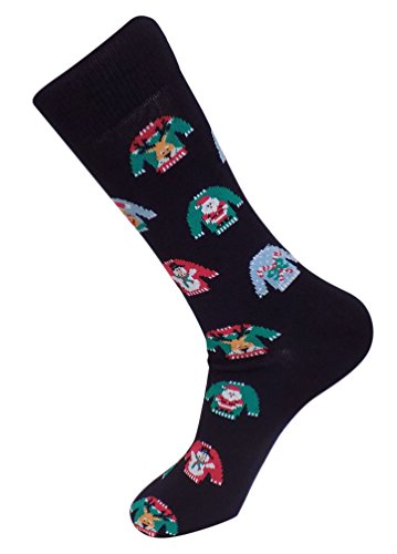 Davco Mens Black Ugly Sweater Christmas Socks