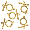 Real Gold Plated Toggle Clasps 12mm (5 Sets)