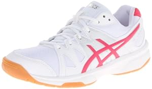ASICS Women's Gel Upcourt Volleyball Shoe,White/Raspberry/Silver,9.5 M US