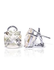 14k White Gold 7.2ctw Genuine White Topaz French Clip Earrings