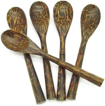 CandyHusky's Palm Wood Bamboo Style Handle Small Salt Sugar Condiments Spoons (10)