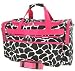 Hot Pink Trim Giraffe Print Duffle Dance Cheer Gym Bag Generous 22