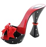 Vintage Polka Dot Heel Cell Phone and Card Holder Black and Red
