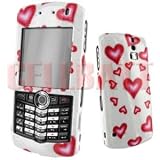 Blackberry Pearl Plastic Hard Case Cover Glitter Heart