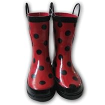 Little Girl's Red Ladybug Rain Boots Sizes 7/8, 9/10 and 11/12