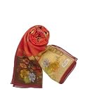 Basile Saddlery Printed Chiffon Silk Long Scarf Red