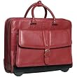 Clark & Mayfield Stafford Rolling Leather Laptop Tote 17" - Dark Red
