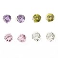 Cubic Zirconia Button Earring Set - 4 Piece