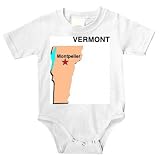 Baby clothes with map, montpelier, geograpy