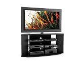 Sonax RX-5500 Rio 55-Inch Midnight Black TV Stand with Two Glass Shelves