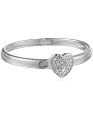 Sterling Silver Heart Diamond Ring (0.01 cttw, I-J Color, I2-I3 Clarity)