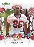 2008 Score Football Card # 368 Fred Davis (RC - Rookie Card) TE - Washington Redskins / Shipped in Protective Screw Down Display Case