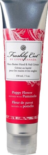 Upper Canada Soap And Candle Freshly Cut Shea Butter Hand And Nail Cream In Poppy Flower Infused With Pummelo, 5-Ounce Tubes (Pack of 2)