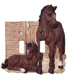 Brown Horse Double Switch Plate Cover