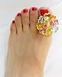 Multi with Gold BIG Toe Ring