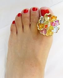 Multi with Gold BIG Toe Ring