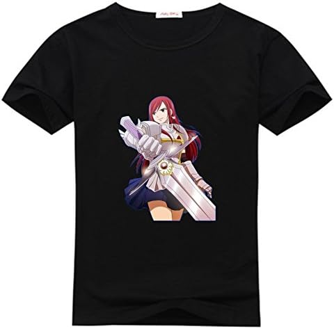 Angelbaby Lin Little kids Erza Scarlet Fairy Tale BLack T-shirts Size S(4-5Y,Chest:60CM)