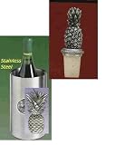 Pineapple Wine Chiller with Pineapple Bottle Stopper