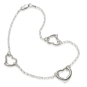 Three Heart Anklet in Sterling Silver
