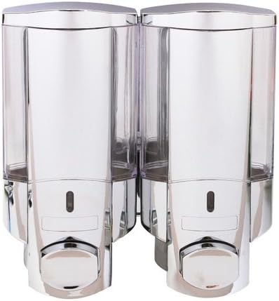 Two Chamber Wall-Mount Soap Dispenser, Chrome Color